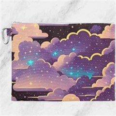 Fluffy Clouds Night Sky Canvas Cosmetic Bag (xxxl) by uniart180623