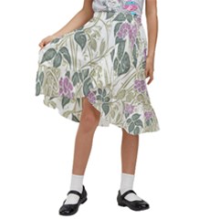 Vine Vineyard Plants Nature Kids  Ruffle Flared Wrap Midi Skirt by uniart180623