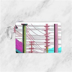 Poles Wires Canvas Cosmetic Bag (small) by uniart180623