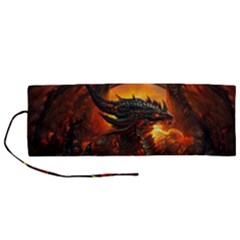 Dragon Art Fire Digital Fantasy Roll Up Canvas Pencil Holder (m) by Bedest