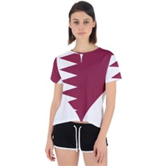 Heart-love-flag-qatar Open Back Sport T-shirt by Bedest