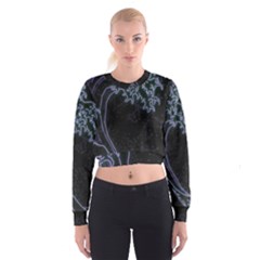 Vapor Wave Aesthetic Art Neon Asian Kanagawa Japanese Cropped Sweatshirt by Cowasu