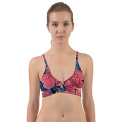 Flower Classic Japanese Art Wrap Around Bikini Top by Cowasu