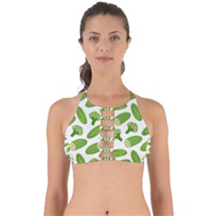 Vegetable Pattern With Composition Broccoli Perfectly Cut Out Bikini Top by pakminggu