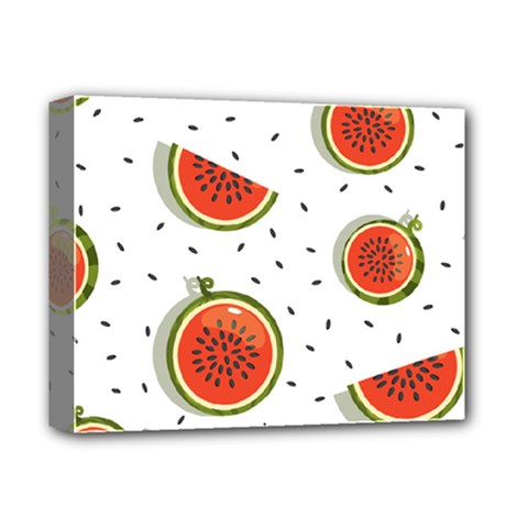 Seamless Background Pattern With Watermelon Slices Deluxe Canvas 14  X 11  (stretched) by pakminggu