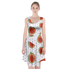 Seamless Background Pattern With Watermelon Slices Racerback Midi Dress by pakminggu