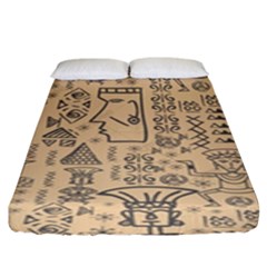 Aztec Tribal African Egyptian Style Seamless Pattern Vector Antique Ethnic Fitted Sheet (king Size) by Bedest