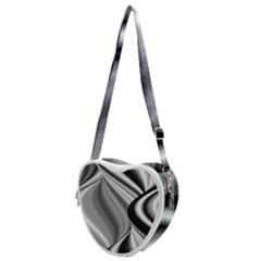 Waves-black-and-white-modern Heart Shoulder Bag by Bedest