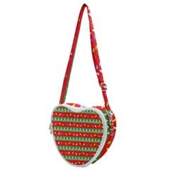 Christmas-papers-red-and-green Heart Shoulder Bag by Bedest