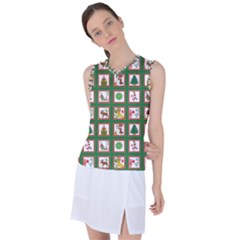 Christmas-paper-christmas-pattern Women s Sleeveless Sports Top by Bedest