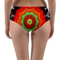Abstract-kaleidoscope-colored Reversible Mid-Waist Bikini Bottoms View4