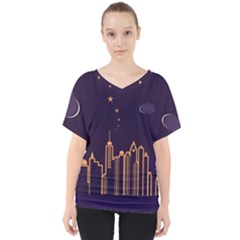 Skyscraper Town Urban Towers V-neck Dolman Drape Top by pakminggu