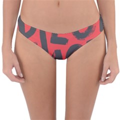 Letters Alphabet Typography Texture Reversible Hipster Bikini Bottoms by pakminggu