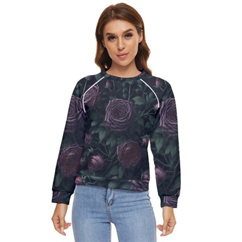 Rose Flower Plant Women s Long Sleeve Raglan T-shirt by pakminggu