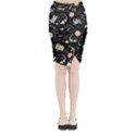 Cat And Dog Space Pattern Midi Wrap Pencil Skirt View1