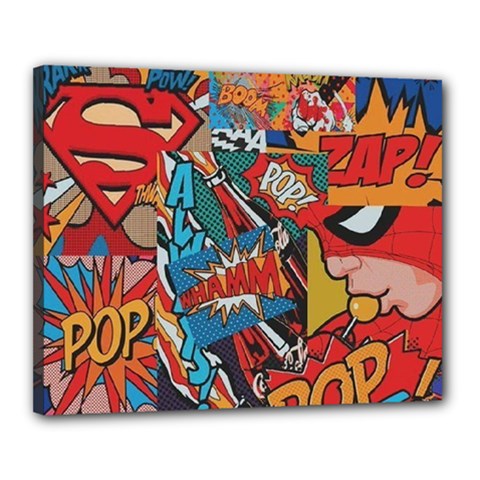 Comic Cartoon Pattern Canvas 20  X 16  (stretched) by pakminggu