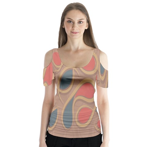 Background-abstract-non-seamless Butterfly Sleeve Cutout T-shirt  by Cowasu