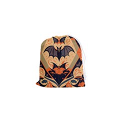 Bat Pattern Drawstring Pouch (xs) by Valentinaart