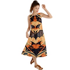 Bat Pattern Summer Maxi Dress by Valentinaart