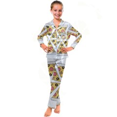Pizza-slice-food-italian Kids  Satin Long Sleeve Pajamas Set by Cowasu