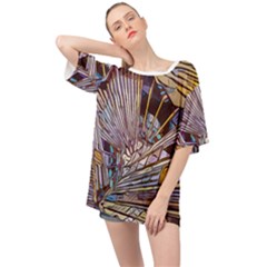 Abstract-drawing-design-modern Oversized Chiffon Top by Cowasu