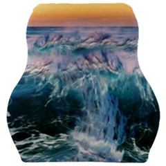 Sea-waves-ocean-water-beach-surf Car Seat Velour Cushion  by Cowasu