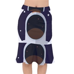 Astronaut-space-astronomy-universe Short Mermaid Skirt by Cowasu
