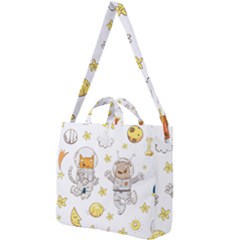 Astronaut-dog-cat-clip-art-kitten Square Shoulder Tote Bag by Sarkoni