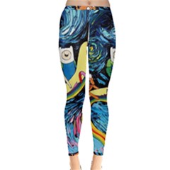 Cartoon Parody  Art Starry Night Van Gogh Inside Out Leggings by Sarkoni