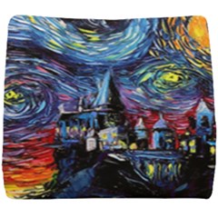 Castle Starry Night Print Van Gogh Parody Seat Cushion by Sarkoni