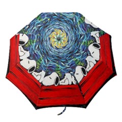 Dog Cartoon Vincent Van Gogh s Starry Night Parody Folding Umbrellas by Sarkoni