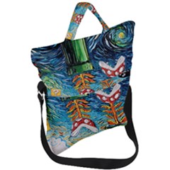 Game Starry Night Doctor Who Van Gogh Parody Fold Over Handle Tote Bag by Sarkoni