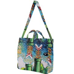 Game Starry Night Doctor Who Van Gogh Parody Square Shoulder Tote Bag by Sarkoni