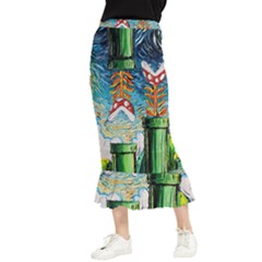 Game Starry Night Doctor Who Van Gogh Parody Maxi Fishtail Chiffon Skirt by Sarkoni