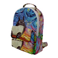 Cartoon Starry Night Art Van Gogh Parody Flap Pocket Backpack (large) by Sarkoni