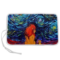 Lion Art Starry Night Van Gogh Pen Storage Case (l) by Sarkoni