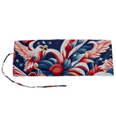 America Pattern Roll Up Canvas Pencil Holder (s) by Valentinaart