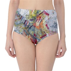 Abstract Background Pattern Classic High-waist Bikini Bottoms by Bedest
