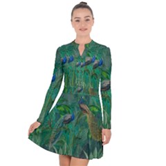 Peacock Paradise Jungle Long Sleeve Panel Dress by Bedest