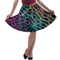 Fractal Abstract Waves Background Wallpaper A-line Skater Skirt View1