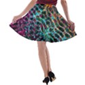 Fractal Abstract Waves Background Wallpaper A-line Skater Skirt View2