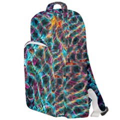 Fractal Abstract Waves Background Wallpaper Double Compartment Backpack by Ravend
