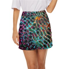 Fractal Abstract Waves Background Wallpaper Mini Front Wrap Skirt by Ravend