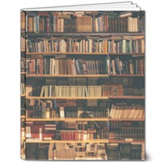 Books On Bookshelf Assorted Color Book Lot In Bookcase Library 8  X 10  Softcover Notebook by Ravend