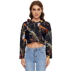 Shoal Of Koi Fish Water Underwater Women s Lightweight Cropped Hoodie by Ndabl3x