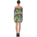 Detail Of A Bright Abstract Painted Art Background Texture Colors Off Shoulder Top with Skirt Set View2