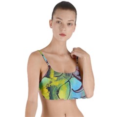 Detail Of A Bright Abstract Painted Art Background Texture Colors Layered Top Bikini Top  by Ndabl3x