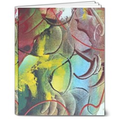 Detail Of A Bright Abstract Painted Art Background Texture Colors 8  X 10  Softcover Notebook by Ndabl3x