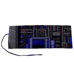 Blue Computer Monitor With Chair Game Digital Art Roll Up Canvas Pencil Holder (s) by Bedest