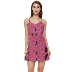 Butterfly, Girl, Pink, Wallpaper Short Frill Dress by nateshop